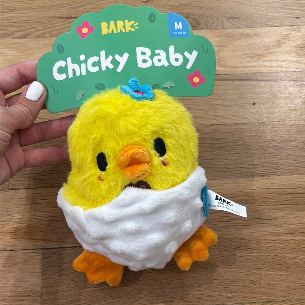 BARK Yellow and White Plush Bird Toy